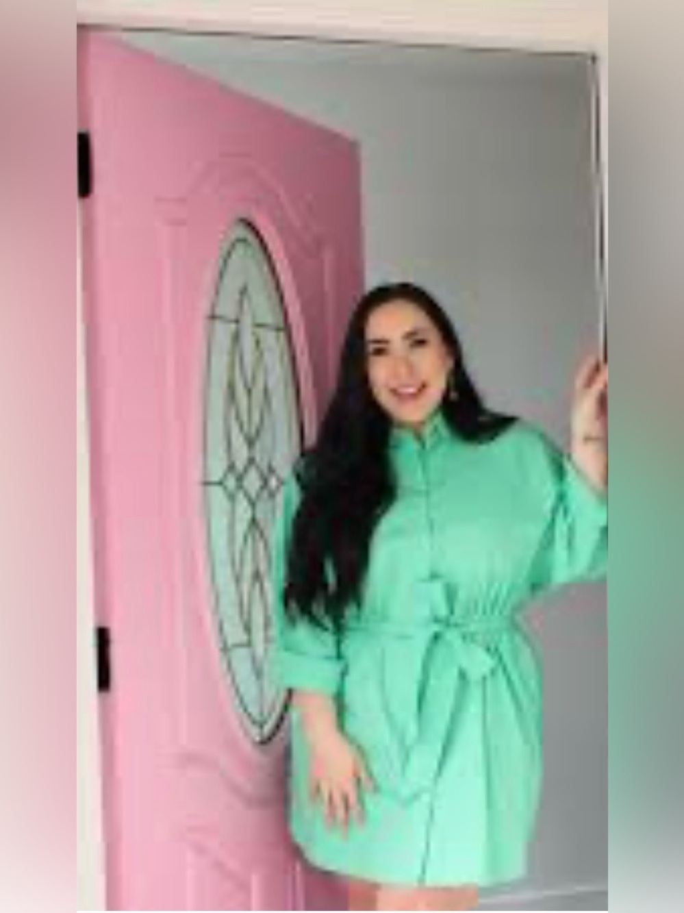 Express Portofino Classic Button-Down Shirtdress - Bright Green (XL)